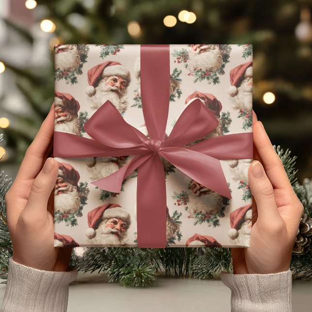Vintage-Weihnachtsmann Geschenkpapier (Von Creator hochgeladen)