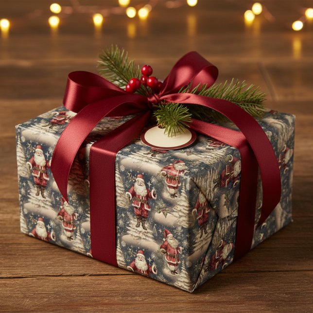 Vintage-Weihnachtsmann Geschenkpapier (Von Creator hochgeladen)