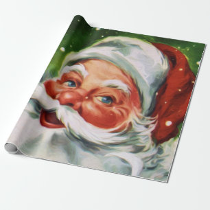 Vintage-Weihnachtsmann-Gesicht 1 Geschenkpapier