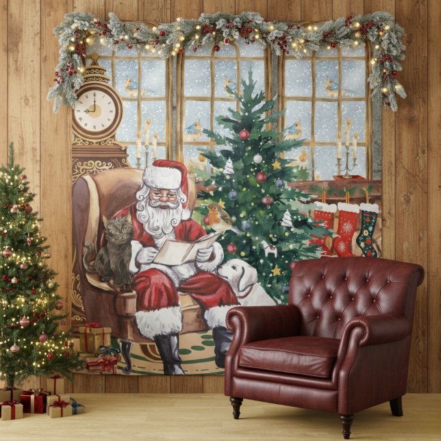 Vintage Weihnachtsmann Kuscheltier Weihnachts-Tier Wandteppich (Von Creator hochgeladen)