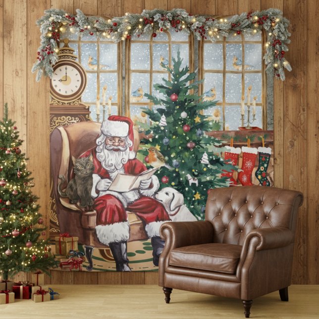 Vintage Weihnachtsmann Kuscheltier Weihnachts-Tier Wandteppich (Von Creator hochgeladen)