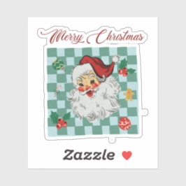 Vintage-Weihnachtsmann-Merry-Christmas-Design Aufkleber