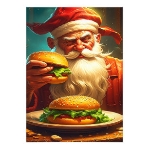 Vintage Weihnachtsmann mit Hamburger Fotodruck