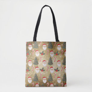 Vintage-Weihnachtsmann-Muster Tasche