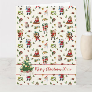 Vintage-Weihnachtsmann personalisiertes Weihnachte Karte