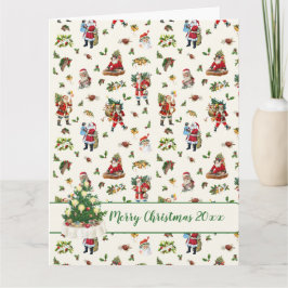 Vintage-Weihnachtsmann personalisiertes Weihnachte Karte