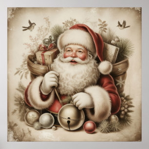 Vintage-Weihnachtsmann-Plakat Poster