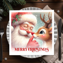 Vintage Weihnachtsmann Rudolph Weihnachts-Dinner 