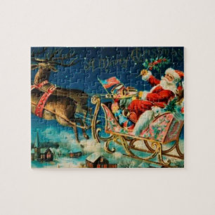 Vintage Weihnachtsmann-Schlitten Weihnachten Feier