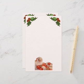 Vintage Weihnachtsmann Schlittenfahrt Briefpapier