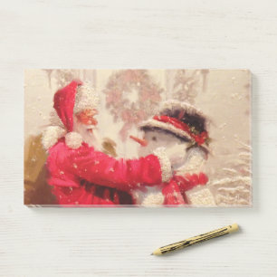 Vintage Weihnachtsmann Schneemann Weihnachten Fest Post-it Klebezettel