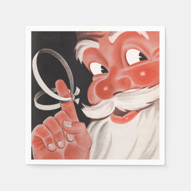 Vintage Weihnachtsmann Serviette (Vorderseite)