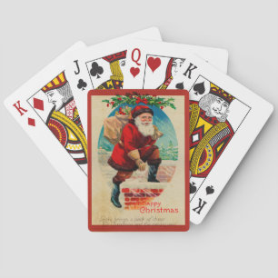 Vintage Weihnachtsmann Spielkarten