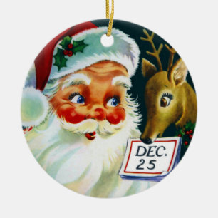 Vintage Weihnachtsmann- u. Keramikornament