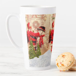 Vintage Weihnachtsmann und Schneemann Weihnachts-L Milchtasse