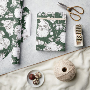 Vintage-Weihnachtsmann-Verpackungspapier Geschenkpapier