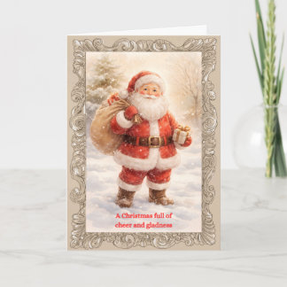Vintage-Weihnachtsmann voller Freude klassische We Karte