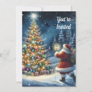 Vintage-Weihnachtsmann-Weihnachtsfeier-Einladung Einladung