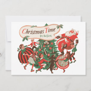 Vintage-Weihnachtsmann-Weihnachtsfeier-Einladung Einladung