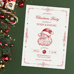 Vintage-Weihnachtsmann-Weihnachtsfeier-Einladung Einladung