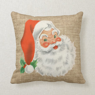 Vintage Weihnachtsmann-WeihnachtsImitat-Leinwand Kissen