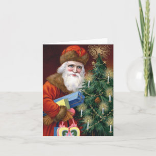 Vintage-Weihnachtsmann-Weihnachtskarten Feiertagskarte
