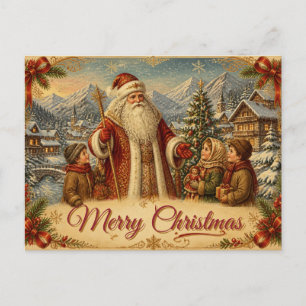 Vintage Weihnachtsmann Weihnachtspostkarte   Alpin Postkarte