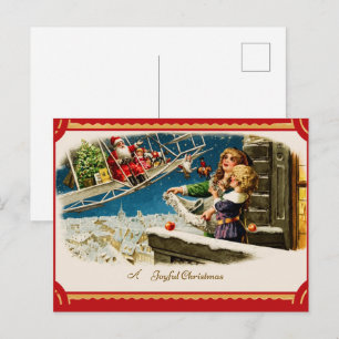 Vintage-Weihnachtsmann-Weihnachtspostkarte Postkarte