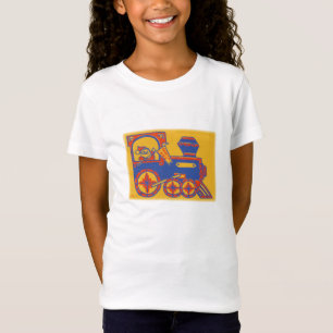 Vintage-Weihnachtsmann-Zug Blockdruck T-Shirt