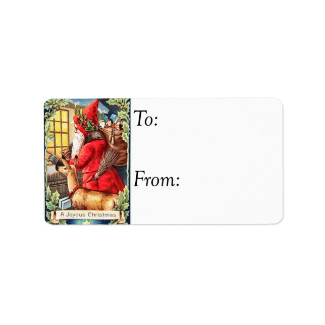 Vintage Weihnachtsmarke Adressaufkleber (Vorne)