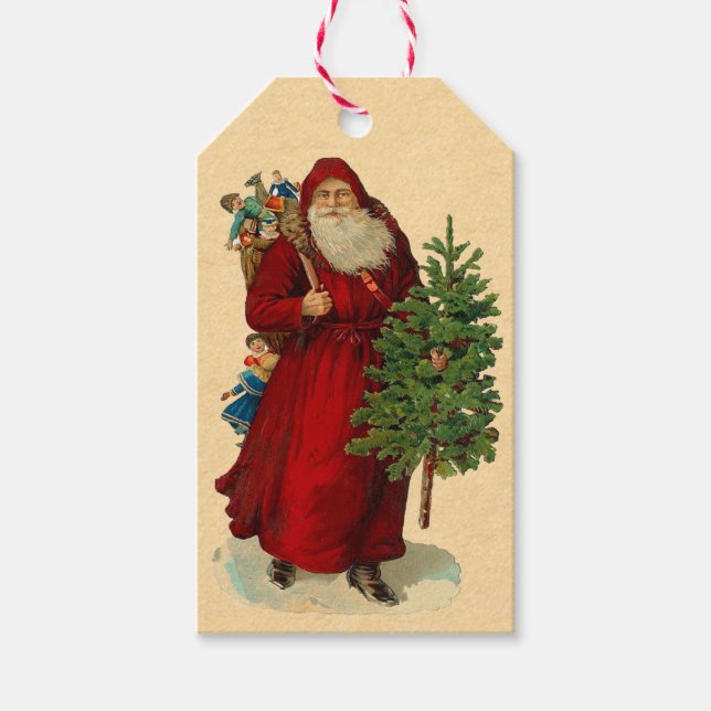 Vintage Weihnachtsmarken Geschenkanhänger (Vorderseite)