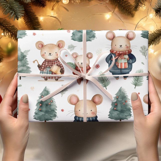 Vintage Weihnachtsmaus Geschenkpapier (Von Creator hochgeladen)