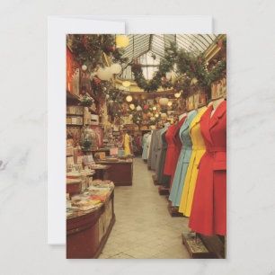 Vintage-Weihnachtsmode-Arcade Feiertagskarte