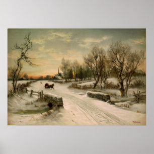Vintage Weihnachtsmorgensleigh-Fahrt Poster