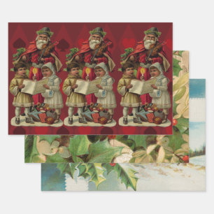 Vintage Weihnachtsmusik Geschenkpapier Set