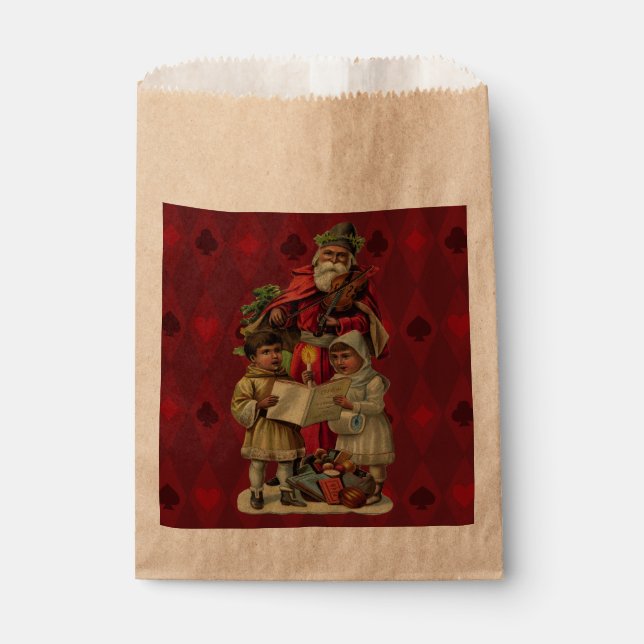 Vintage Weihnachtsmusik Geschenktütchen (Vorderseite)