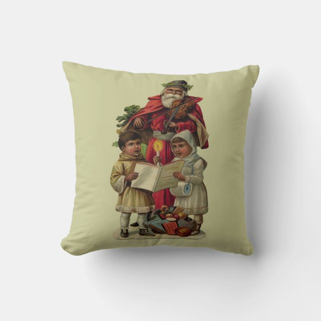 Vintage Weihnachtsmusik Kissen (Vorderseite)