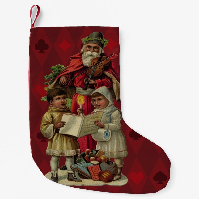 Vintage Weihnachtsmusik Kleiner Weihnachtsstrumpf (Vorderseite)