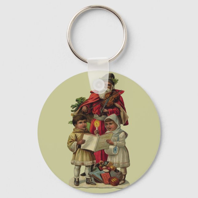 Vintage Weihnachtsmusik Schlüsselanhänger (Vorderseite)