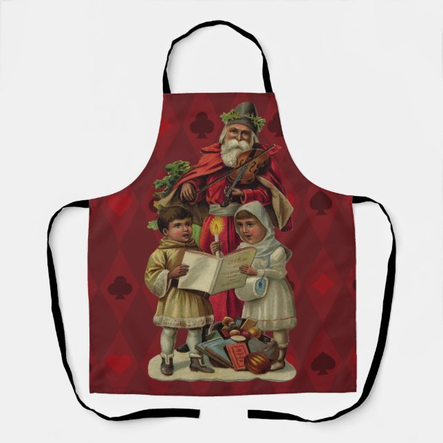 Vintage Weihnachtsmusik Schürze (Vorderseite)