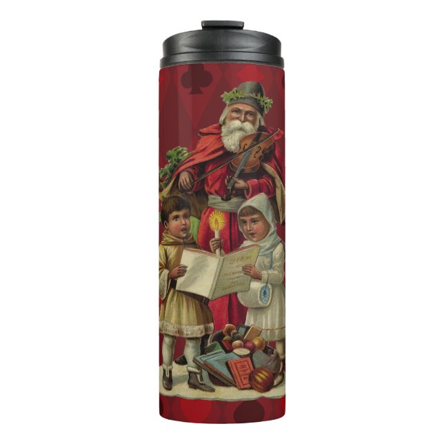 Vintage Weihnachtsmusik Thermosbecher (Vorderseite)