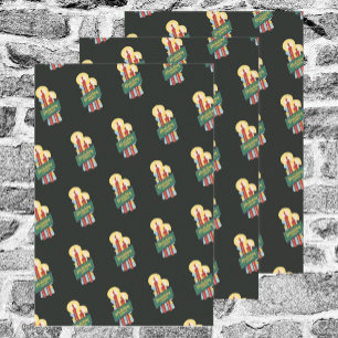 Vintage-Weihnachtsmuster, Kerzen Urlaubsfreude Geschenkpapier Set