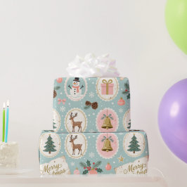 Vintage-Weihnachtsmuster-Wrap-Papier Geschenkpapier