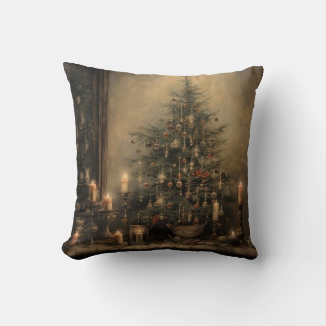 Vintage Weihnachtsnachtswirbel Kissen (Vorderseite)