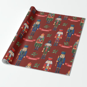 Vintage-Weihnachtsnussknacker Fröhliche Weihnachte Geschenkpapier