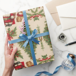 Vintage-Weihnachtspapier Geschenkpapier