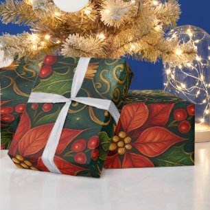 Vintage-Weihnachtspapier – Weihnachtsstern Geschenkpapier