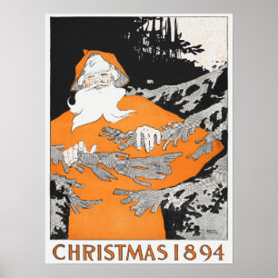 Vintage-Weihnachtsplakat Poster