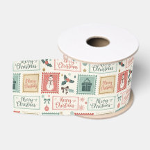 Vintage-Weihnachtspost-Briefmarkenmuster