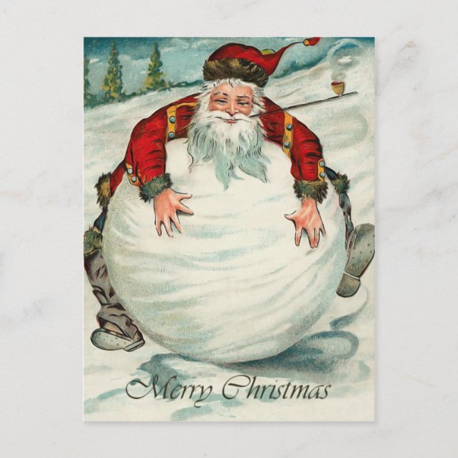 Vintage Weihnachtspostkarte Feiertagspostkarte (Vorderseite)